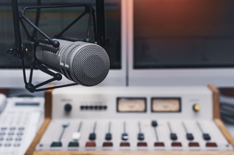 Close Up Of Microphone In Studio