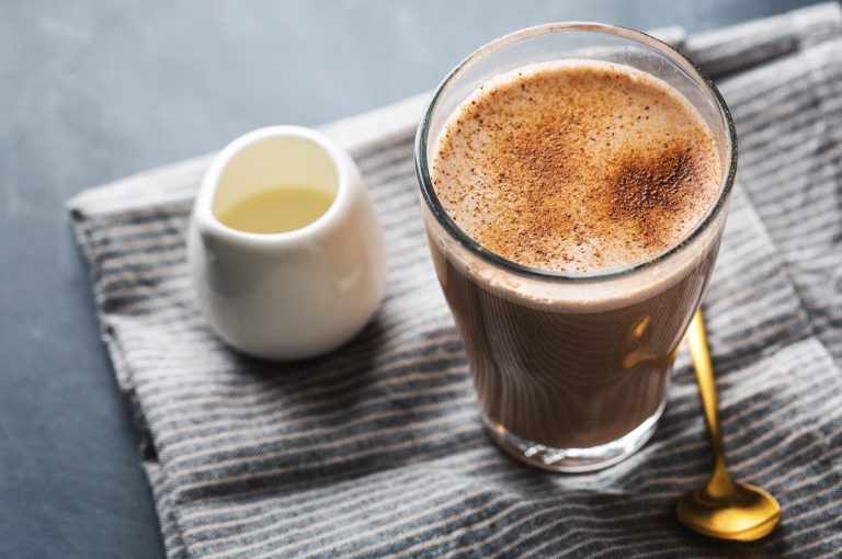 Chai Latte In Glass With Milk