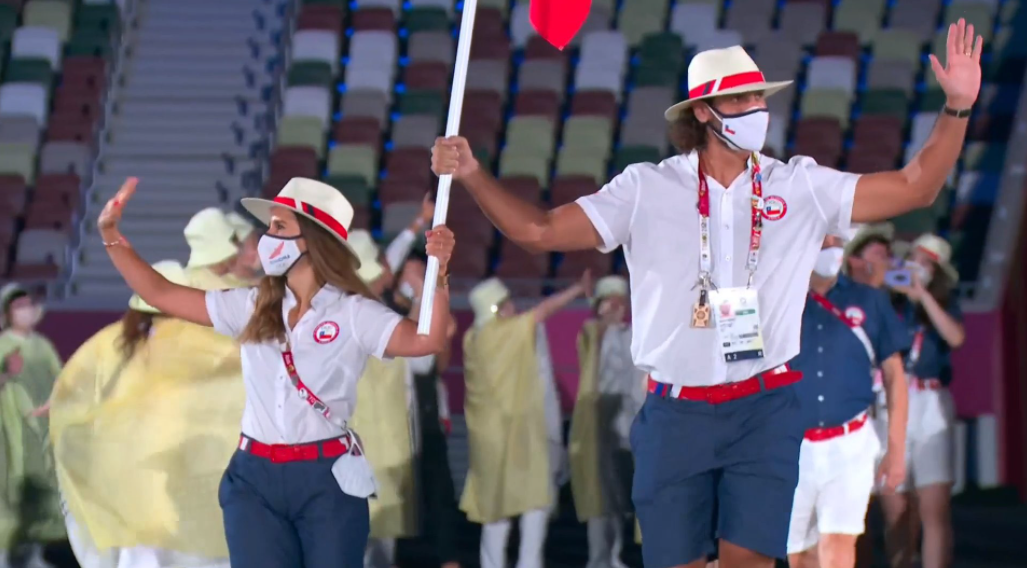 El Team Chile en la inauguración de los Juegos Olímpicos de Tokio 2020