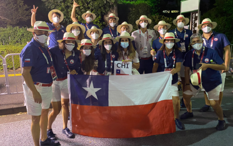 El Team Chile en la inauguración de los Juegos Olímpicos de Tokio 2020