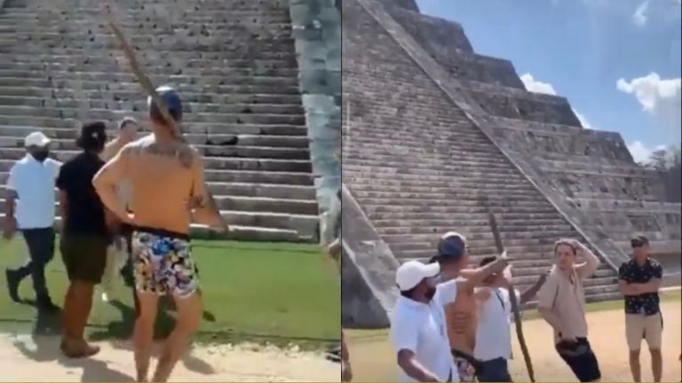 Video Turista Le Pegan Por Subir Pirámide México   2