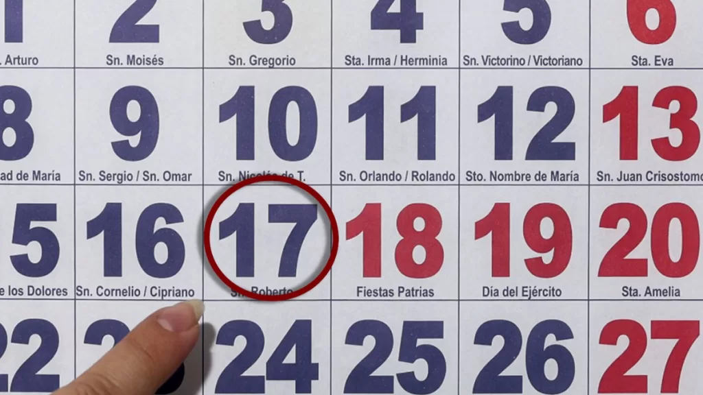 Feriado Fiestas Patrias 17 Septiembre